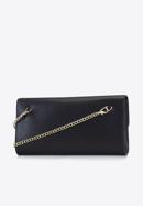 Leather clutch bag with chain shoulder strap, black, 92-4E-661-70, Photo 3