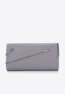 Leather clutch bag with chain shoulder strap, grey, 92-4E-661-80, Photo 3