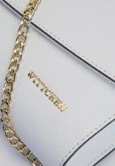 Leather clutch bag with chain shoulder strap, white, 92-4E-661-10, Photo 5