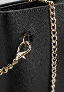 Leather clutch bag with chain shoulder strap, black-gold, 92-4E-661-G, Photo 5