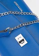 Leather clutch bag with chain shoulder strap, blue, 92-4E-661-G, Photo 5