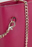 Leather clutch bag with chain shoulder strap, raspberry, 92-4E-661-P, Photo 5