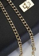 Leather clutch bag with chain shoulder strap, black-gold, 92-4E-661-80, Photo 6