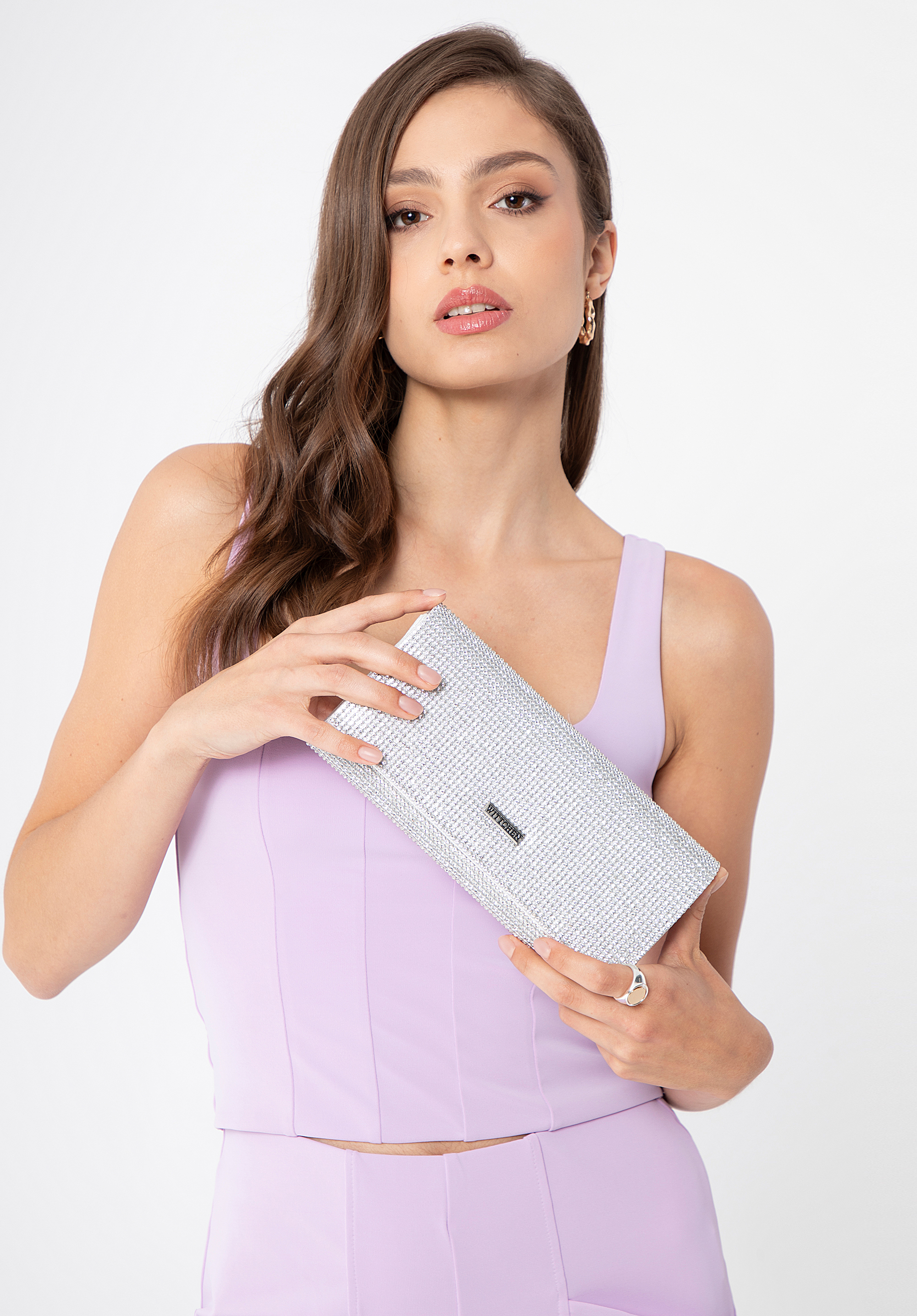 Rhinestone clutch bag
