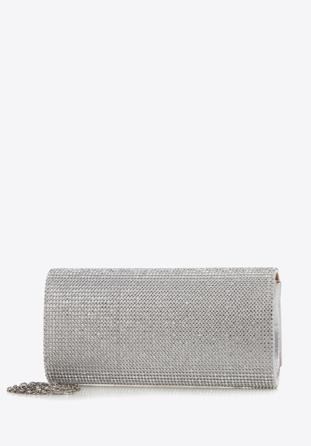 Rhinestone clutch bag, silver, 98-4Y-027-S, Photo 1
