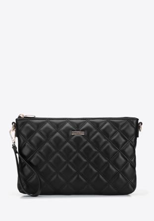 Quilted faux leather clutch bag, black, 96-4Y-614-1, Photo 1