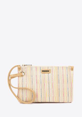 Women's woven effect clutch bag, beige, 92-4Y-559-5, Photo 1