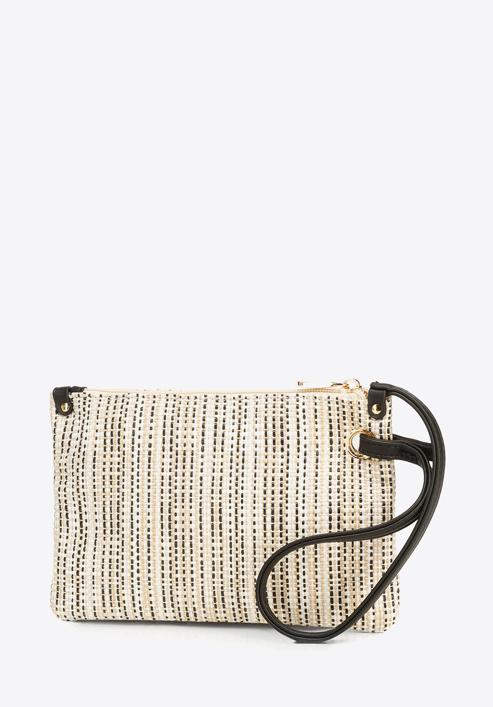 Women's woven effect clutch bag, black, 92-4Y-559-5, Photo 2