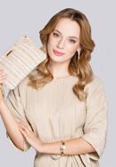 Women's woven effect clutch bag, beige, 92-4Y-559-1, Photo 9