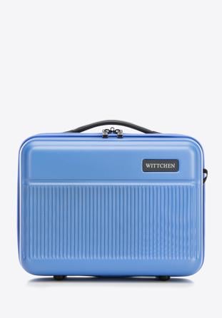 ABS material cosmetic case with vertical stripes, blue, 56-3A-804-95, Photo 1
