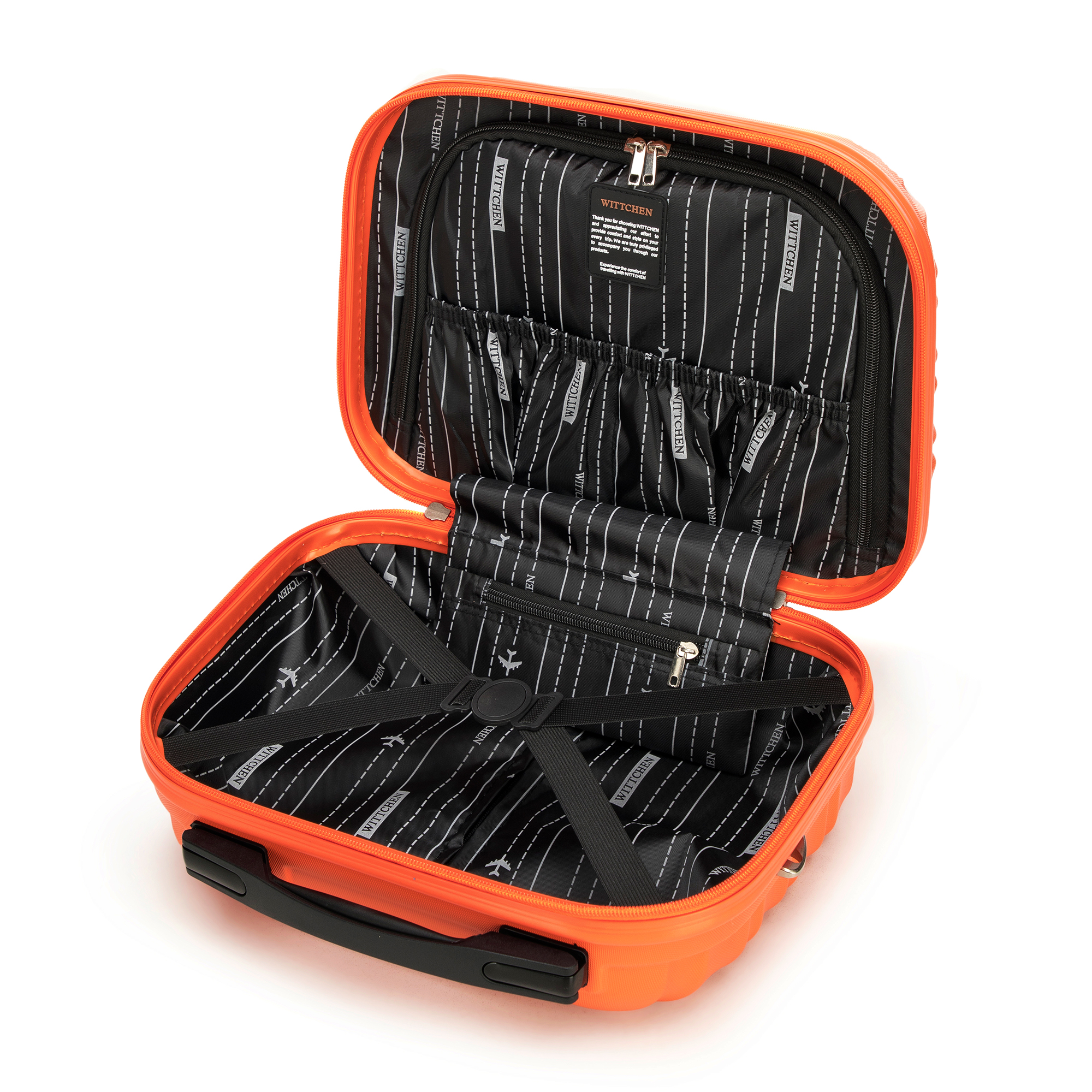 Kozmetický kufrík z ABS s rebrovaným povrchom 56-3A-314-55, Vyberte variant oranžová