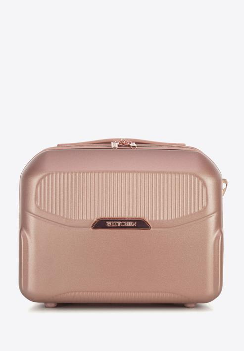 Polycarbonate travel case with a rose gold zipper, muted pink, 56-3P-134-88, Photo 1