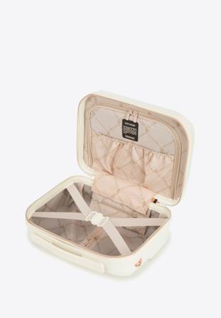 Polycarbonate travel case with a rose gold zipper, cream, 56-3P-134-88, Photo 1