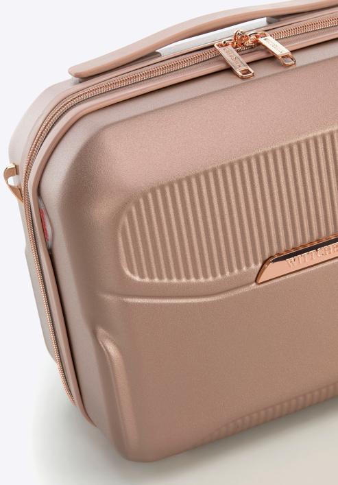 Polycarbonate travel case with a rose gold zipper, muted pink, 56-3P-134-88, Photo 5