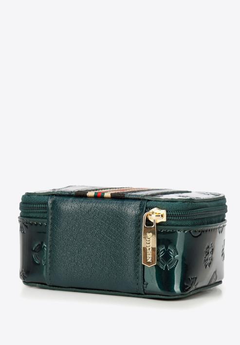 Patent leather cosmetic bag, green, 34-2-034-11, Photo 5