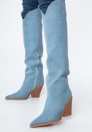 Women's knee high denim cowboy boots, , 97-D-525-7-35, Photo 15