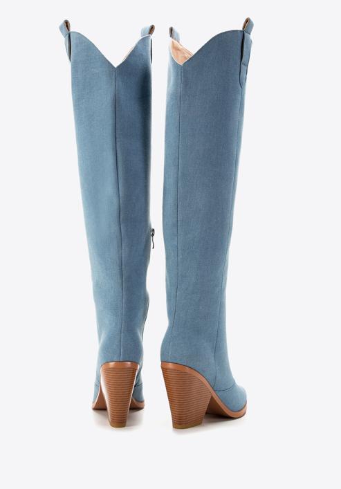 Kowbojki dżinsowe długie, jasny niebieski, 97-D-525-7-38, Zdjęcie 4