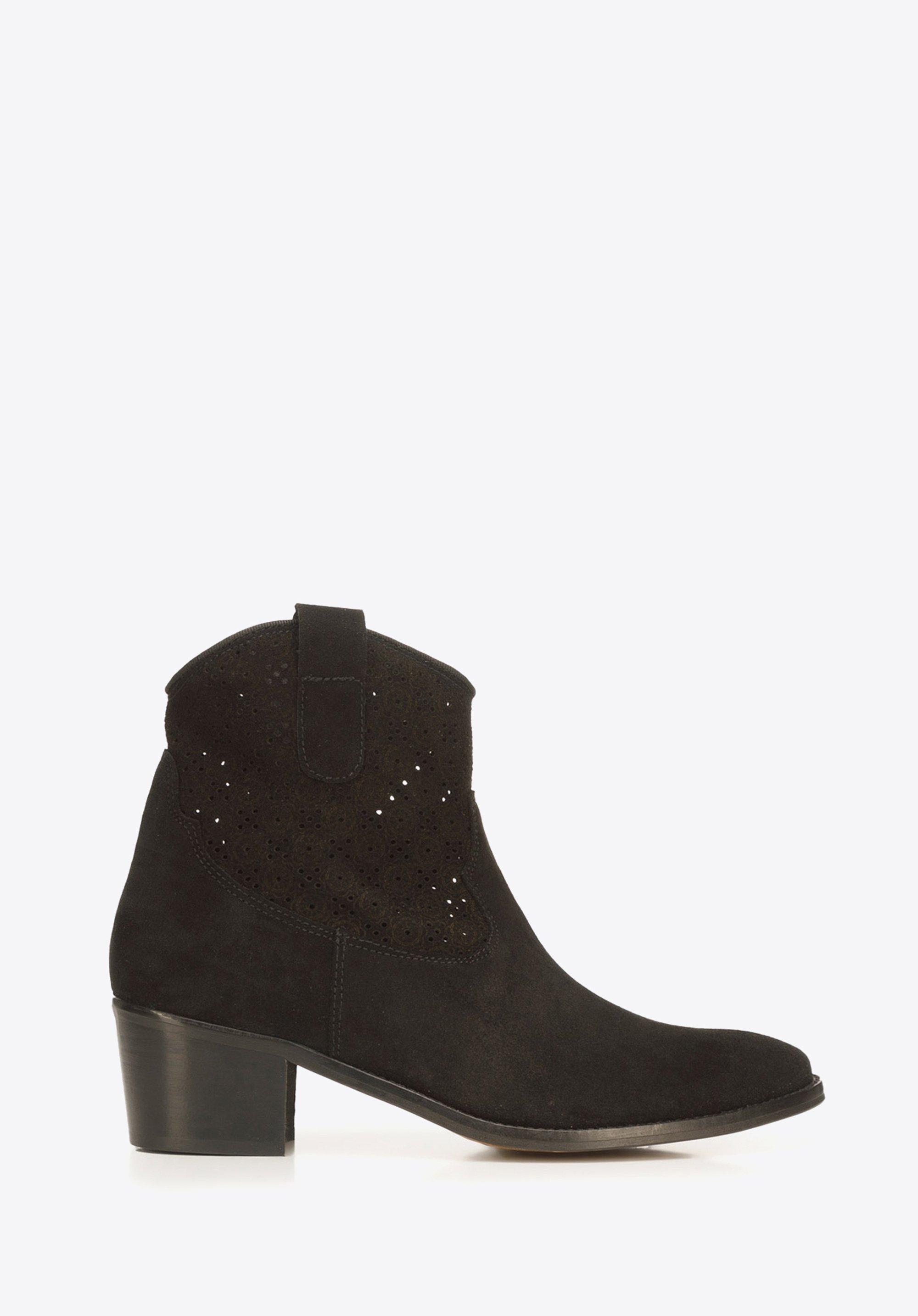 Black suede 2024 cowboy ankle boots