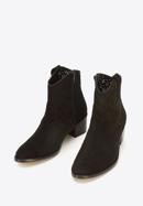 Suede cowboy ankle boots, black, 92-D-052-1-35, Photo 2