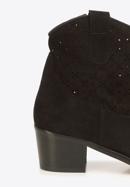 Suede cowboy ankle boots, black, 92-D-052-1-36, Photo 3