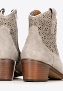 Suede cowboy ankle boots, beige, 92-D-052-1-35, Photo 4