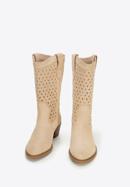 Tall suede western boots, beige, 94-D-809-4-37, Photo 2