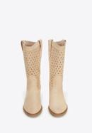 Tall suede western boots, beige, 94-D-809-9-37, Photo 3
