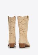 Tall suede western boots, beige, 94-D-809-4-35, Photo 4