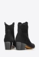 Perforated cowboy ankle boots, black, 92-D-056-1-38, Photo 4