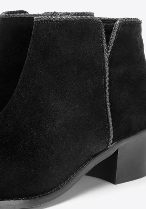 Suede cowboy ankle boots, black, 92-D-055-1-35, Photo 3
