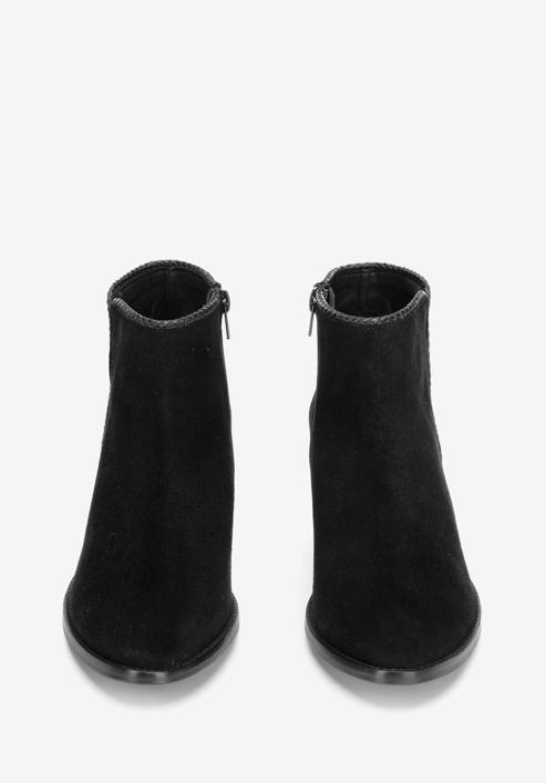 Suede cowboy ankle boots, black, 92-D-055-1-35, Photo 5