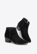 Suede cowboy ankle boots, black, 92-D-055-1-35, Photo 8