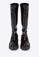 Patent leather lug sole boots, black, 95-D-804-1L-36, Photo 3