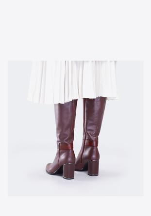 Women's knee high boots, burgundy, 89-D-963-2-35, Photo 1