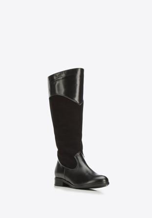 Women's knee high boots, black, 87-D-204-1-35, Photo 1