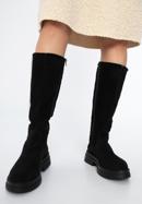 Platform suede boots, black, 97-D-307-4-36, Photo 15