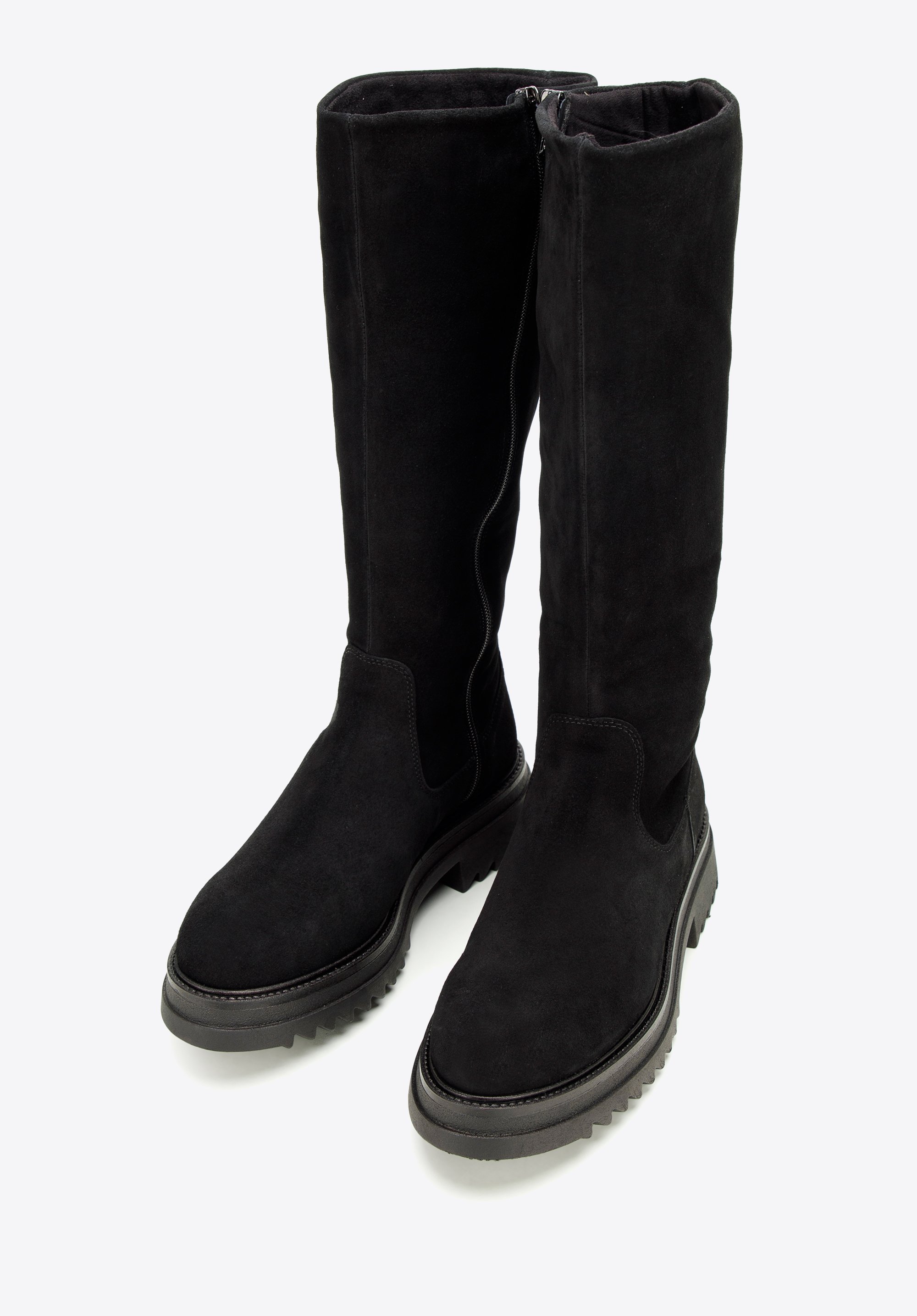 Platform suede boots, black, 97-D-307-1-40, Photo 1