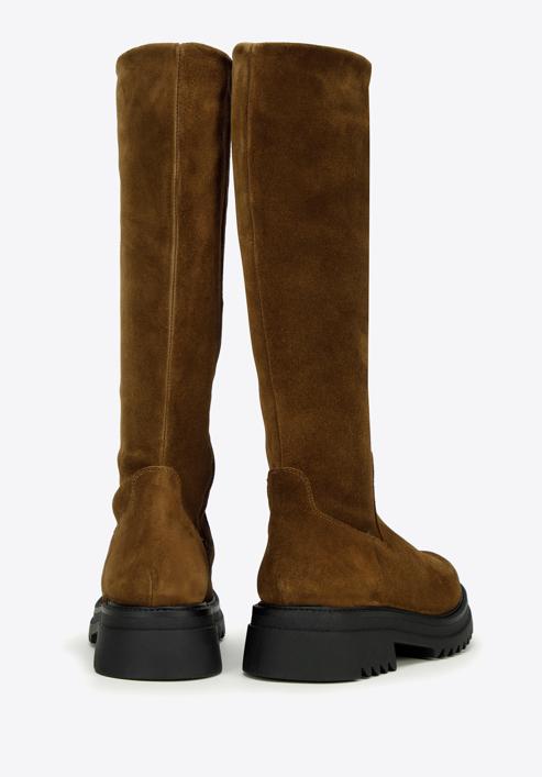 Platform suede boots, brown, 97-D-307-Z-38, Photo 4