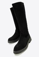 Platform suede boots, black, 97-D-307-4-39, Photo 6