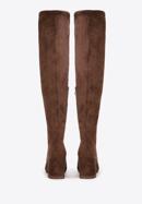 Kozaki zamszowe na słupku z elastyczną cholewką, brązowy, 93-D-965-8-36, Zdjęcie 5