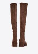 Kozaki zamszowe na słupku z elastyczną cholewką, brązowy, 93-D-965-8-36, Zdjęcie 6