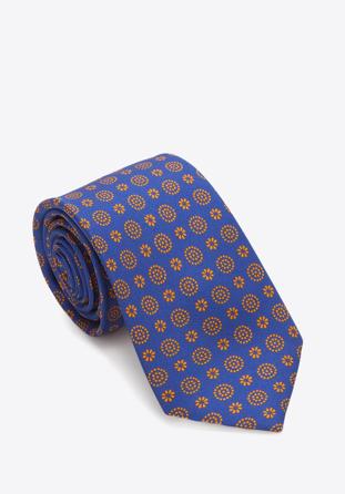 Krawat, niebiesko-pomarańczowy, 87-7K-001-X4, Zdjęcie 1