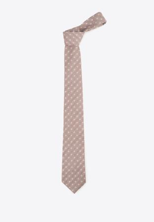 Krawat, beżowy, 88-7K-001-X3, Zdjęcie 1