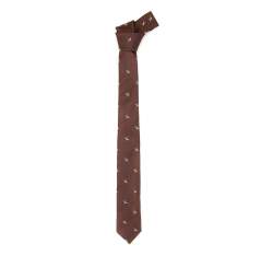 Krawat jedwabny wzorzysty, brązowo-złoty, 92-7K-001-X4, Zdjęcie 1