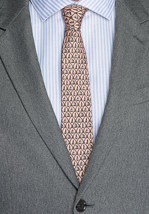 Krawat, łososiowy, 87-7K-001-X2, Zdjęcie 4