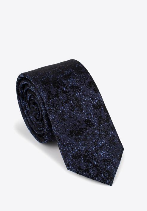 Silk patterned tie, black-blue, 97-7K-001-X18, Photo 1
