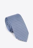 Krawat jedwabny wzorzysty, niebiesko-szary, 97-7K-001-X6, Zdjęcie 1