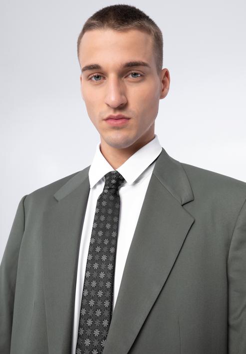 Silk patterned tie, black-grey, 97-7K-001-X1, Photo 15