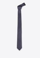 Krawat jedwabny wzorzysty, granatowo-biały, 97-7K-001-X4, Zdjęcie 2