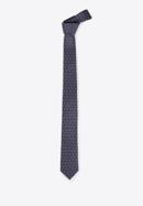 Krawat jedwabny wzorzysty, granatowo-biały, 97-7K-001-X1, Zdjęcie 2